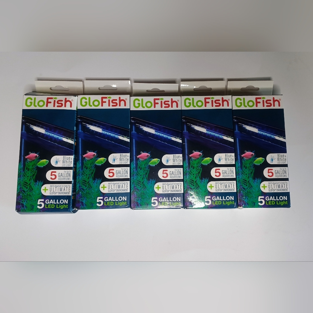 5 Gallon LED Light Aquarium Kit - Blue and White